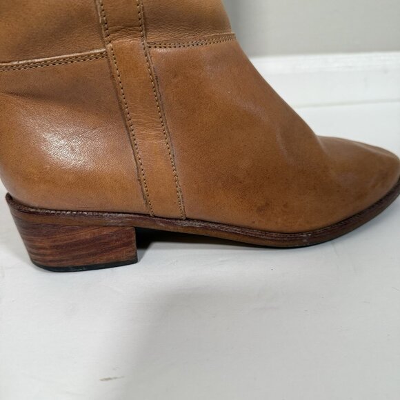 Vintage Leather Riding Boots Women's Tan Knee High Size 7 Campus Boho Y2K - Picture 16 of 16